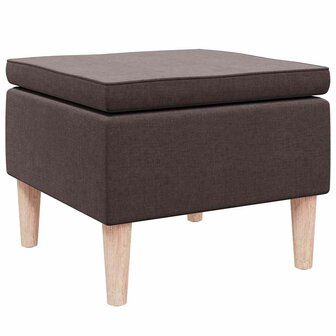 Kruk met houten poten stof donkerbruin 4