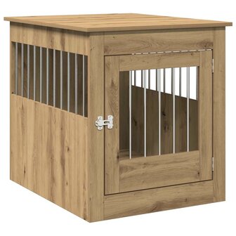 Hondenbench 64,5x80x71 cm bewerkt hout artisanaal eikenkleur 2