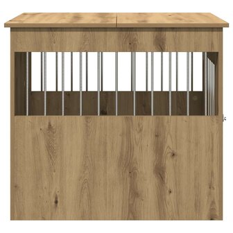 Hondenbench 64,5x80x71 cm bewerkt hout artisanaal eikenkleur 6