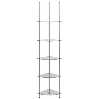Kastje 6-laags 30x30x160 cm gehard glas transparant 2