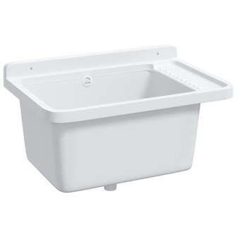 Spoelbak wandgemonteerd 60x40x28 cm hars wit 8
