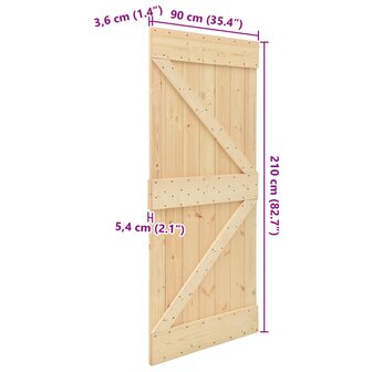 Deur NARVIK Naturel 90 x 210 cm Massief Grenenhout 10