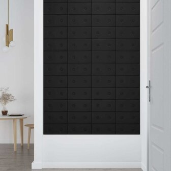 Wandhoofdbord 12 pcs Zwart 30 x 15 cm Nep Leer 3