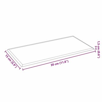 Wandhoofdbord 12 pcs Zwart 30 x 15 cm Nep Leer 7
