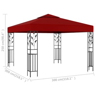 Prieel 3x3 m wijnrood 5