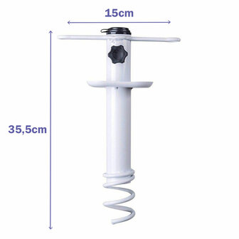 Marbueno Parasol Suction Staal Wit 35,5x15x6 cm Strand en Tuin 10506 2