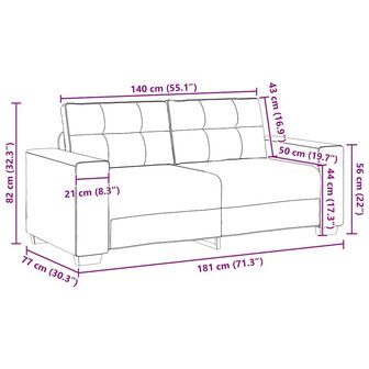 Loveseat Bank Donkergroen 180x77x82 cm Stof 9