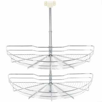 Draadmand keuken 2-laags 180 graden 75x38x80 cm zilverkleurig 5