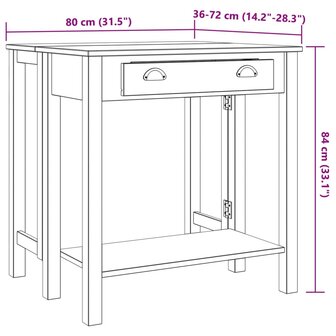 5-delige Barset massief grenenhout wit 12