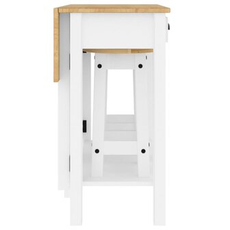 3-delige Barset massief grenenhout wit 8