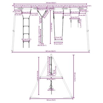 Schommelset met schommel, trapeze, ladder en klimtouw 10