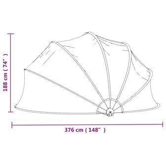 Zwembadoverkapping rond 376x188 cm PVC 8