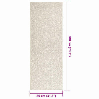 Vloerkleed ZIZUR room binnen en buiten 80x200 cm jute look 9