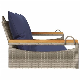 Schommelbank met kussens 109x62x40 cm poly rattan grijs 5