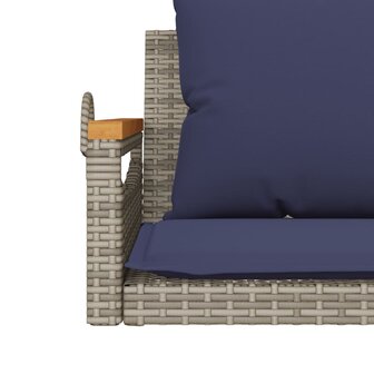 Schommelbank met kussens 109x62x40 cm poly rattan grijs 8