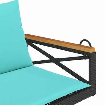 Schommelbank met kussens 109x62x40 cm poly rattan zwart 7