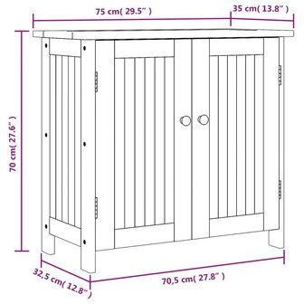 Tuinkast 75x33x107 cm massief acaciahout 10