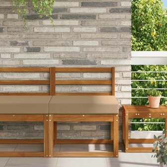Buiten bankkussen Taupe 60 x 60 x 8 cm Polyester 1