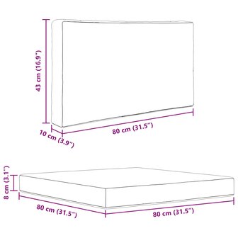 Buiten bankkussen 2 pcs Grijs Polyester 12