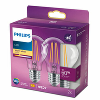 Ledlamp Philips Classic 60 W Wit E E27 (2700 K) (2 Stuks) 3