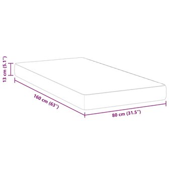 Matras Wit 80 x 160 cm Jacquard stof 11