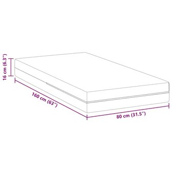 Matras Wit 80 x 160 cm Jacquard stof 11