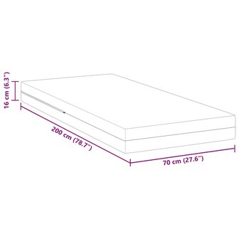 Matras Wit 70 x 200 cm Jacquard stof 11