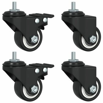 Zwenkwielen 4 stuks 35 mm ijzer zwart 2
