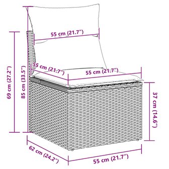 Bankstel 4 pcs Bruin poly rattan 10
