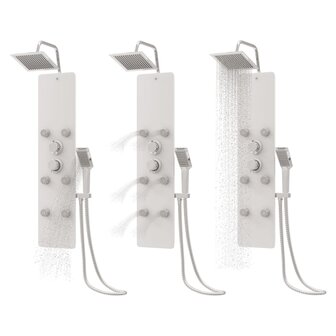 Douchepaneel 25x47,5x130 cm glas wit  9