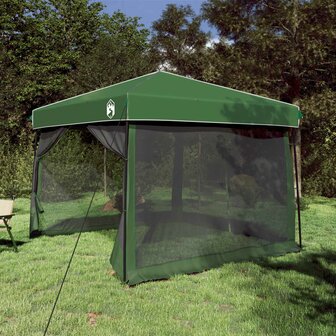 Camping Tent Set met dak met opslag 2 pcs Groen Taffeta en Stof 1