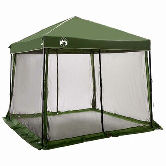 Camping Tent Set met dak met opslag 2 pcs Groen Taffeta en Stof 5