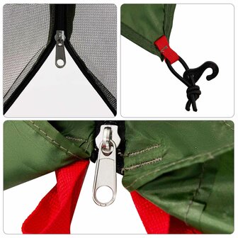 Camping Tent Set met dak met opslag 2 pcs Groen Taffeta en Stof 11