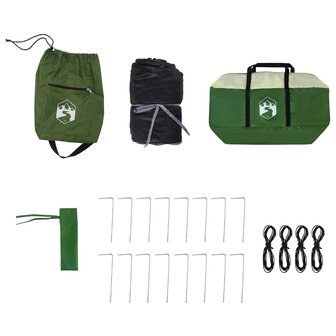 Camping Tent Set met dak met opslag 2 pcs Groen Taffeta en Stof 12