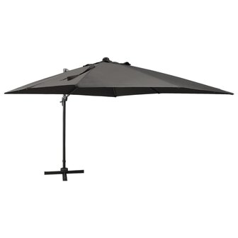 Zweefparasol met paal en LED-verlichting 300 cm antracietkleur 1