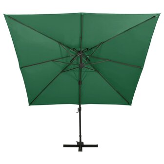 Zweefparasol met dubbel dak 300x300 cm groen 3