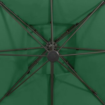 Zweefparasol met dubbel dak 300x300 cm groen 8