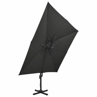 Zweefparasol met dubbel dak 300x300 cm zwart 2