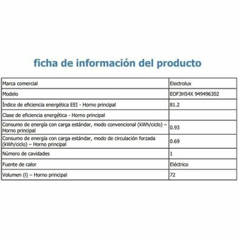 Oven Electrolux EOF3H54X 2700 W 72 L 2