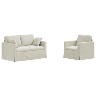 Bankstel 2 pcs Cr&egrave;me 138 x 78 x 80 cm Fluweel 2