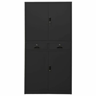 Kantoorkast 90x40x180 cm staal antracietkleurig 2