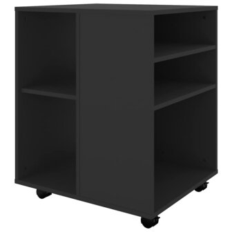 Rolkast 60x53x72 cm bewerkt hout zwart 5