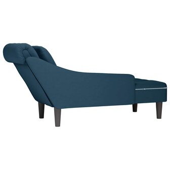 Chaise longue met kussen en rechterarmleuning fluweel blauw 6