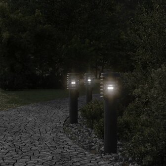 Buitenvloerlampen 3 st stopcontact 60 cm roestvrijstaal zwart 3