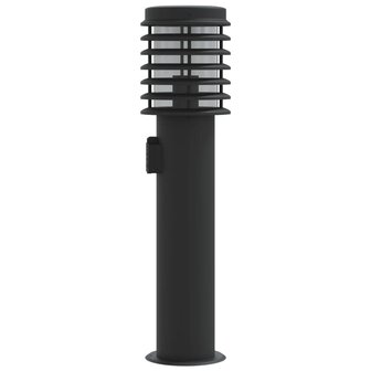 Buitenvloerlampen 3 st stopcontact 60 cm roestvrijstaal zwart 5