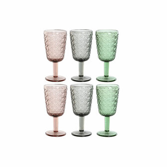 Glazenset Home ESPRIT Zwart Rood Groen Kristal 285 ml (6 Stuks) 1