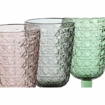 Glazenset Home ESPRIT Zwart Rood Groen Kristal 285 ml (6 Stuks) 2