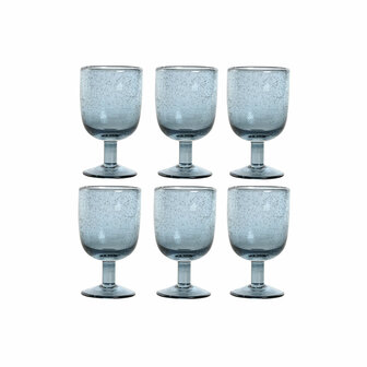 Glazenset Home ESPRIT Blauw Kristal 300 ml 8 x 8 x 14 cm (6 Stuks) 1