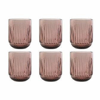 Glazenset Home ESPRIT Roze Kristal (6 Stuks) 1