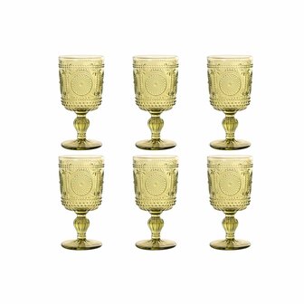 Glazenset Home ESPRIT Groen Kristal 265 ml (6 Stuks) 1